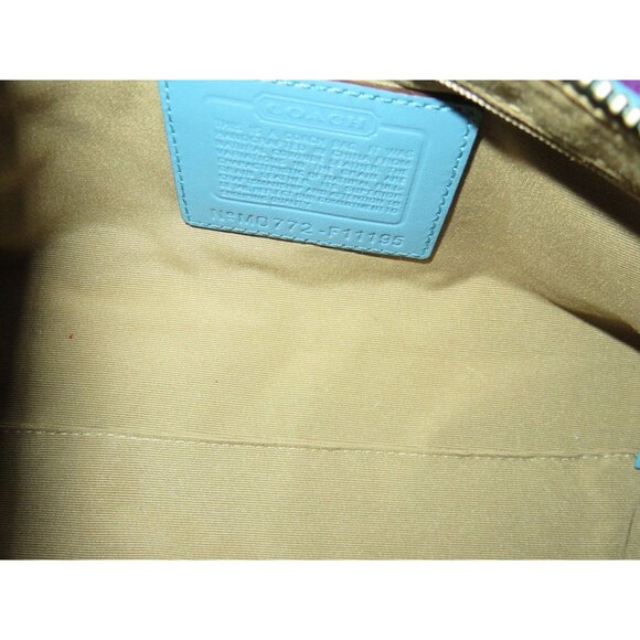 Coach 2007 Blue Leather Hampton Demi Baguette Satchel Bag - Picture 6 of 11